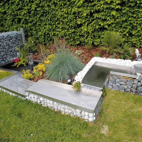 Cascade Lame Acier Inoxydable Wolga Élément De Coin Droit Ubbink - Argent 2 Cascade Lame Acier Inoxydable Wolga Élément De Coin Droit Ubbink - Argent – Image 2