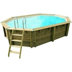 Piscine Bois Sunwater 4,90 X 3,00 X 1,20 M - Liner Beige - Ubbink