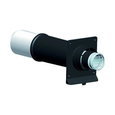 Terminal Ubbink Fioul Inox/pvc Horiz. 375/555mm +plaque Noire 80/125 1 Terminal Ubbink Fioul Inox/pvc Horiz. 375/555mm +plaque Noire 80/125