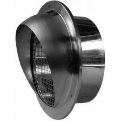 UBBINK Terminal Mural De Prise D'air Inox Pour Raccordement Chauffe-eau Thermodynamique - Diamètre : 125