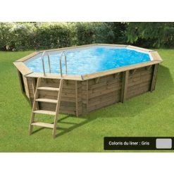 Pas Cher UBBINK Magasin 19 Piscine Bois Océa 5,50 X 3,55 X 1,20 M - Liner Gris - Ubbink