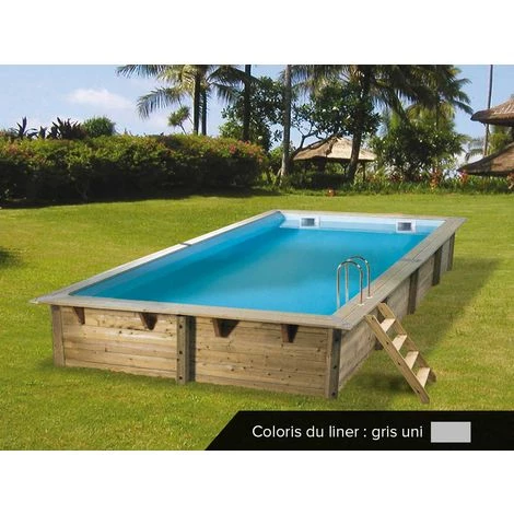 Piscine Bois Linéa 6,50 X 3,50 X 1,40 M - Liner Gris - Ubbink 1 Piscine Bois Linéa 6,50 X 3,50 X 1,40 M - Liner Gris - Ubbink