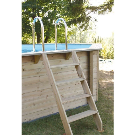 Piscine Bois Linéa 6,50 X 3,50 X 1,40 M - Liner Gris - Ubbink 2 Piscine Bois Linéa 6,50 X 3,50 X 1,40 M - Liner Gris - Ubbink – Image 2