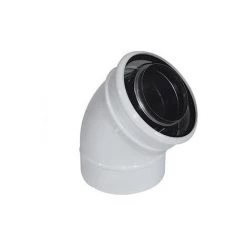 Ubbink 114562 Coude 45° Interieur Non Isole Rolux Fioul Inox - Galva Diametre 80 / 125 FIOUL BLANC - Blanc