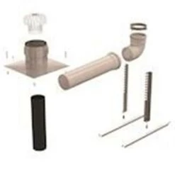 Kit CHEMILUX B22p Et B23p PPTL - 100028 KIT CHEMINEE RIGIDE (Entrée Murale) Noir Int.cheminée 200 - B23P - UBBINK -Pas Cher UBBINK Magasin 51168034 3