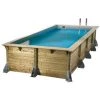 Piscine Bois Sunwater 5,55 X 3,00 X 1,40 M - Liner Bleu + Kit Margelles - Ubbink