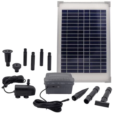 Ensemble De Pompe De Fontaine De Jardin SolarMax 600 Ubbink - Noir 1 Ensemble De Pompe De Fontaine De Jardin SolarMax 600 Ubbink - Noir