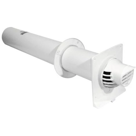 UBBINK Terminal Ventouse Horizontal PPPVC Rolux Condensation Gaz Et Fioul Ø 80125 Longueur 800 Mm - Blanc 2 UBBINK Terminal Ventouse Horizontal PPPVC Rolux Condensation Gaz Et Fioul Ø 80125 Longueur 800 Mm - Blanc – Image 2