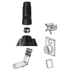 UBBINK Kit Condensation Gaz Et Fioul Renolux C 2 En 1 Diamètre 80125 Mm Avec Terminal Vertical Et Solin Noir - Noir