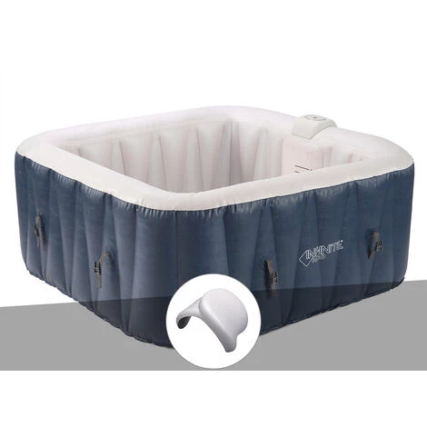 UBBINK Kit Spa Gonflable Infinite Spa Champion Carré Bulles 6 Places + 2 Appuie-têtes - Bleu 1 UBBINK Kit Spa Gonflable Infinite Spa Champion Carré Bulles 6 Places + 2 Appuie-têtes - Bleu