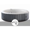 UBBINK Kit Spa Gonflable Infinite Spa Xtra Rond Bulles 8 Places + 2 Appuie-têtes - Anthracite