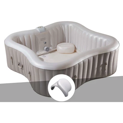 UBBINK Kit Spa Gonflable Infinite Spa Élite Plus Trèfle Bulles 4 Places + 2 Appuie-têtes - Beige 1 UBBINK Kit Spa Gonflable Infinite Spa Élite Plus Trèfle Bulles 4 Places + 2 Appuie-têtes - Beige