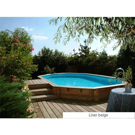 Piscine Bois Azura 7,50 X 4,00 X 1,30 M - Liner Beige - Ubbink 1 Piscine Bois Azura 7,50 X 4,00 X 1,30 M - Liner Beige - Ubbink